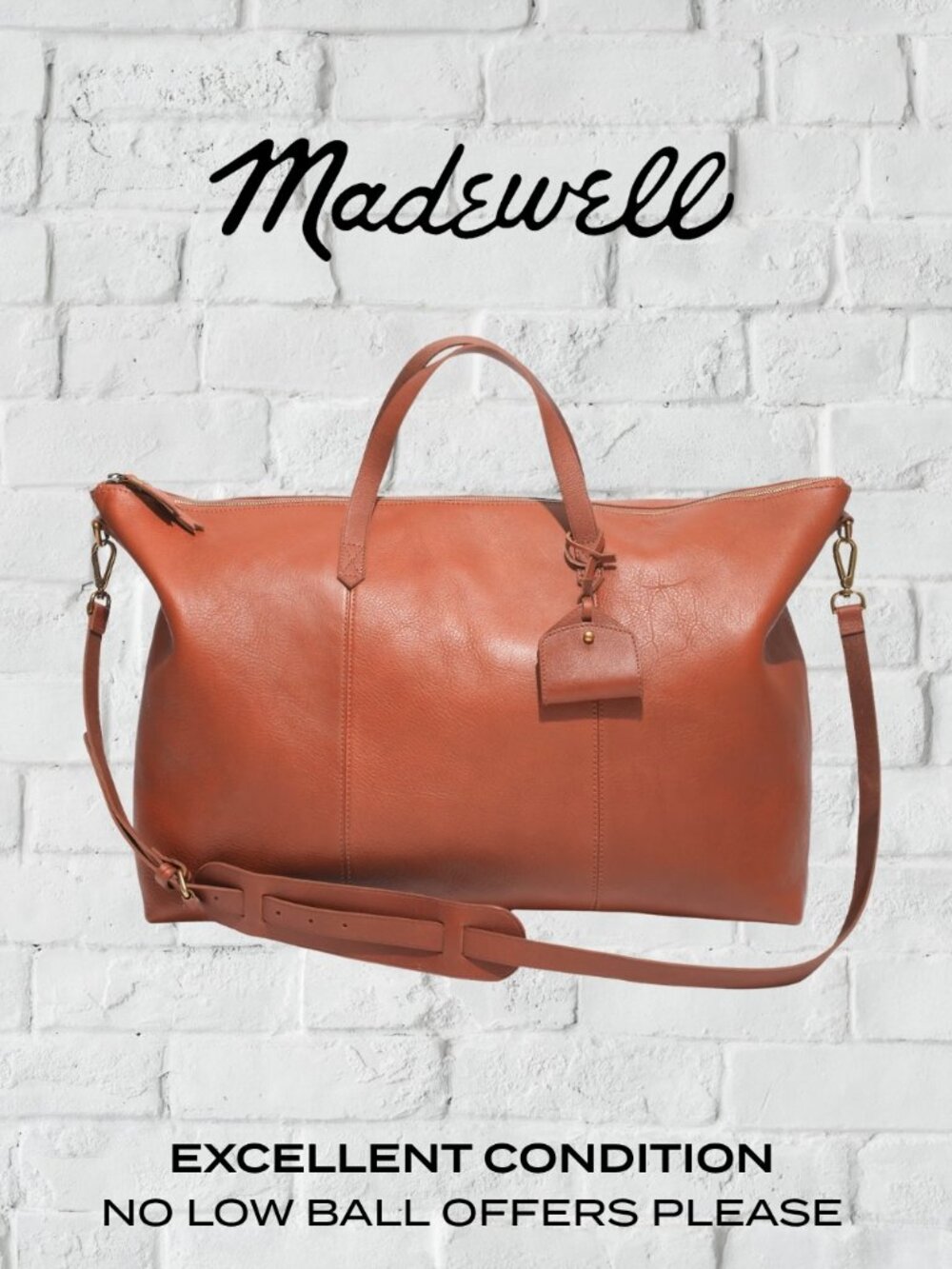 Madewell Transport Weekender Leather Bag English Saddle - Excellent Condition